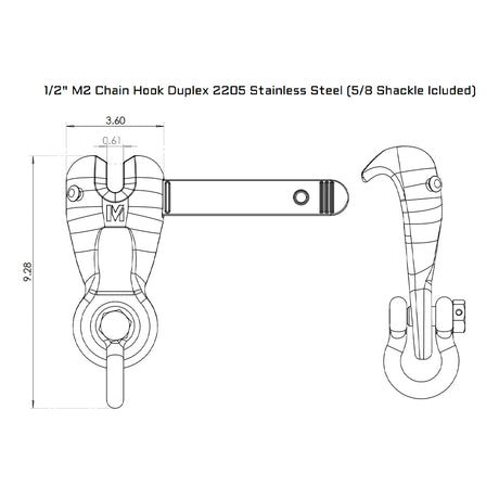 Mantus M2 1/2 Stainless Steel Chain Hook_Additional1