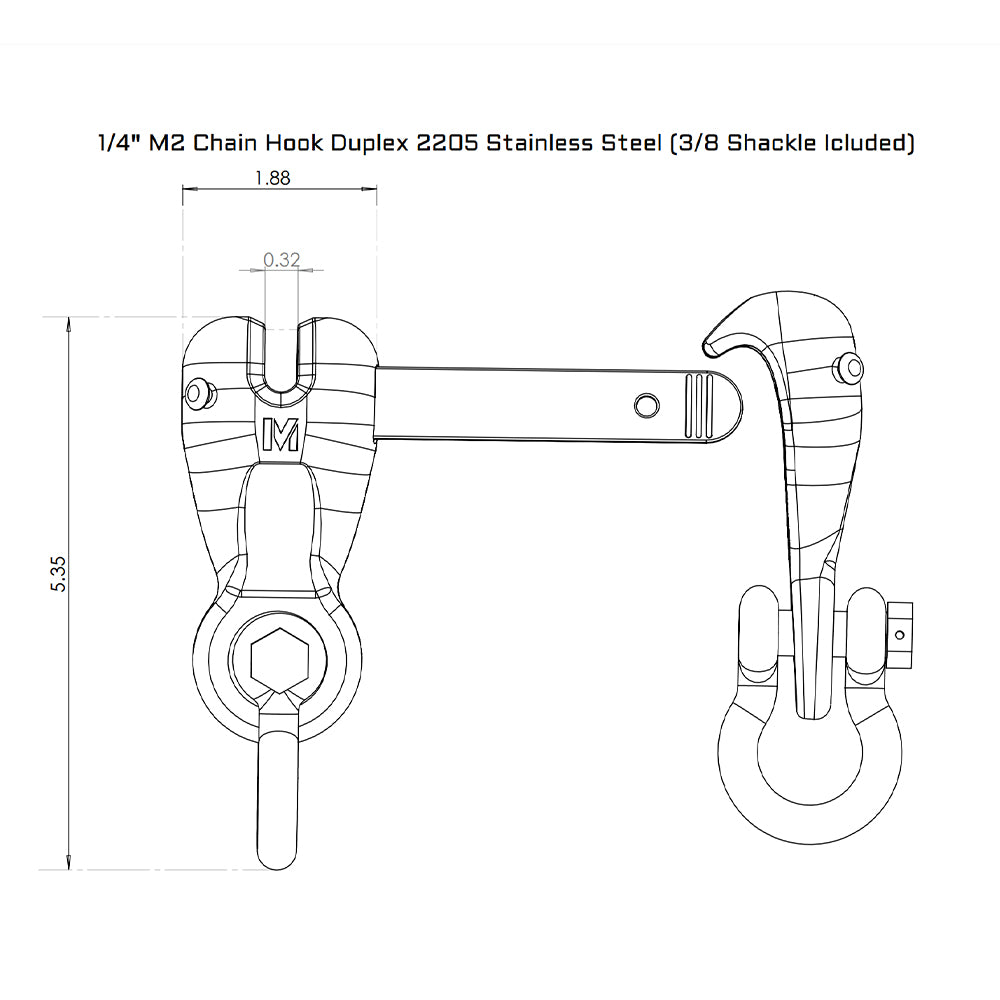 Mantus M2 1/4 Stainless Steel Chain Hook_Additional1