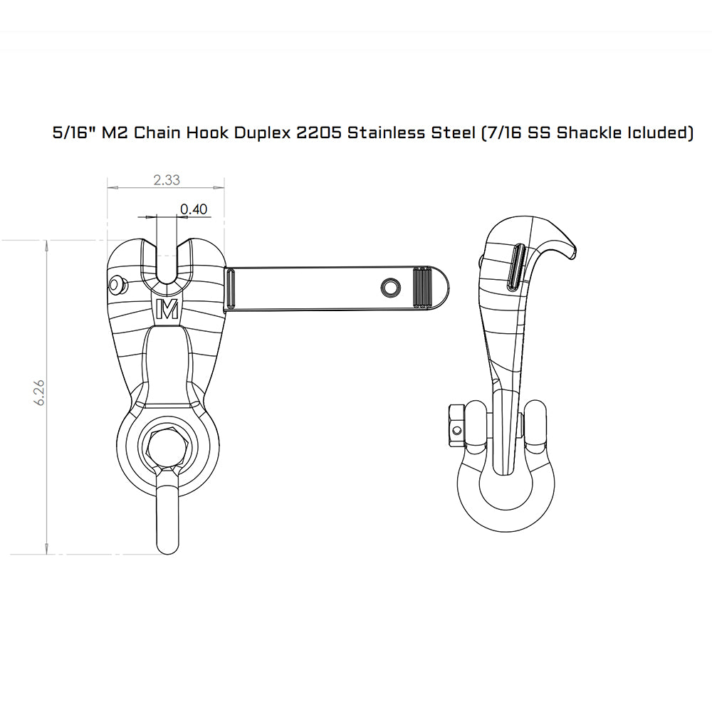 Mantus M2 5/16 Stainless Steel Chain Hook_Additional1