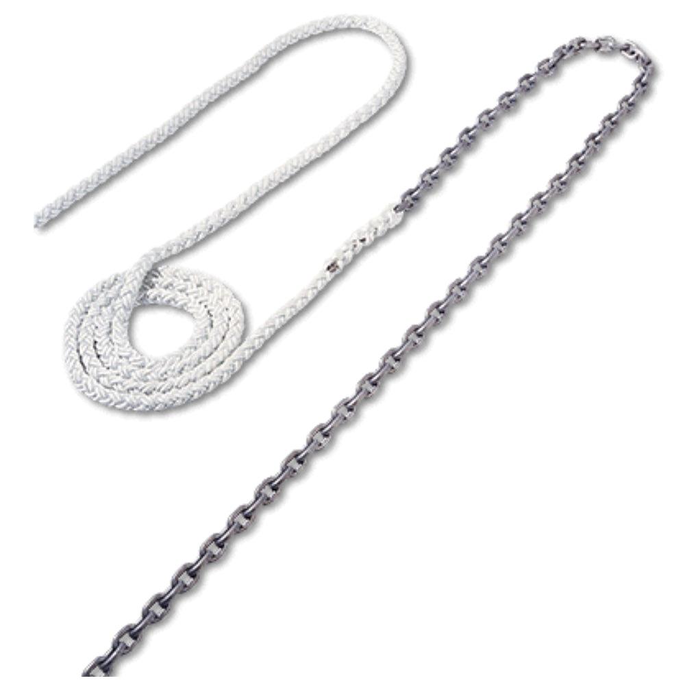 Maxwell Anchor Rode - 1/4 in. Chain (12'), 1/2 in. 8-Plait Nylon (150')