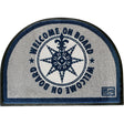 Marine Business Non-Slip WELCOME ON BOARD Half-Moon-Shaped Mat - Blue/Grey