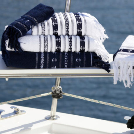 Marine Business Navy/Anchors Towel Set - SANTORINI - Set of 3_Additional1