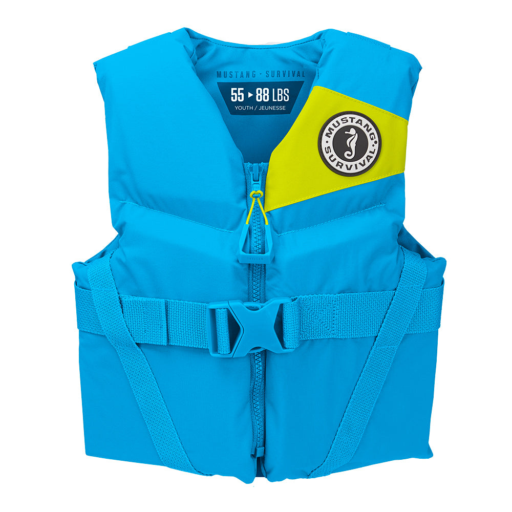 Mustang Rev Youth Foam Vest - Azure Blue