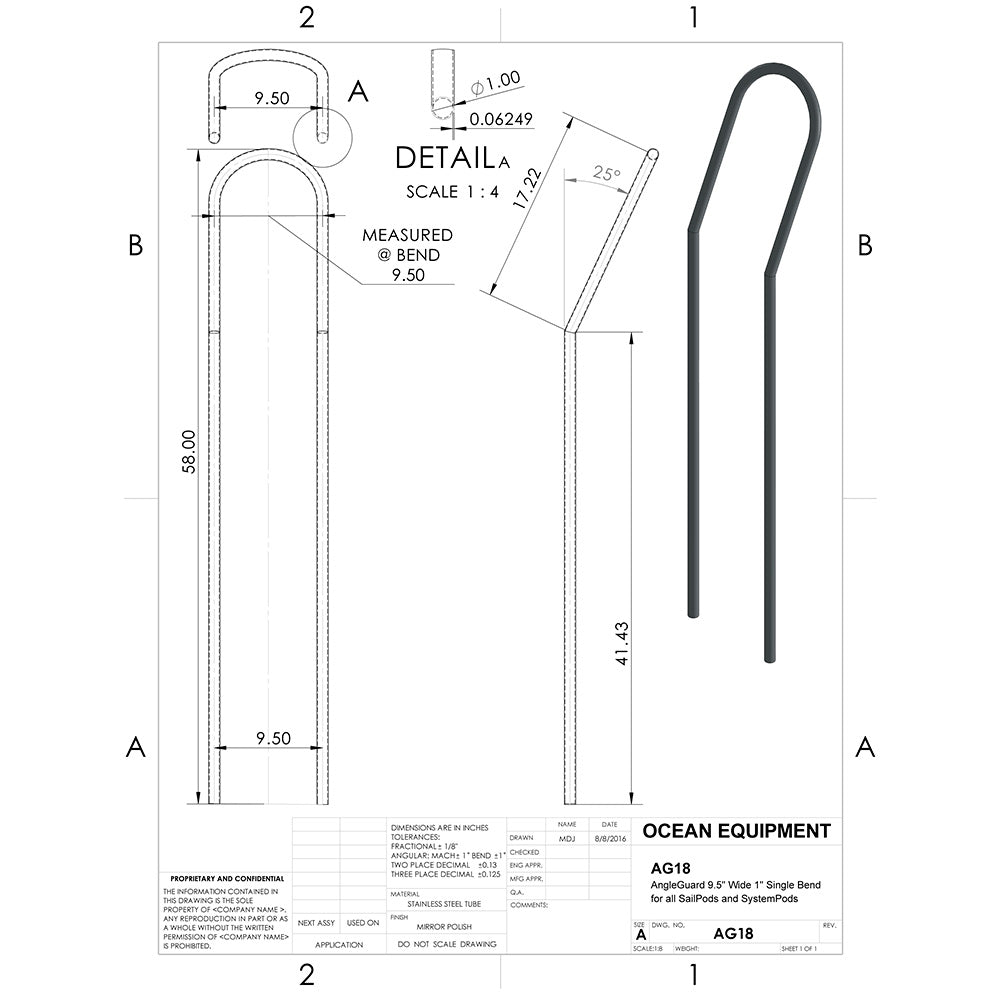 NavPod AG18 9.5" Wide AngleGuard - Single Bend - 1" Diameter_Additional1