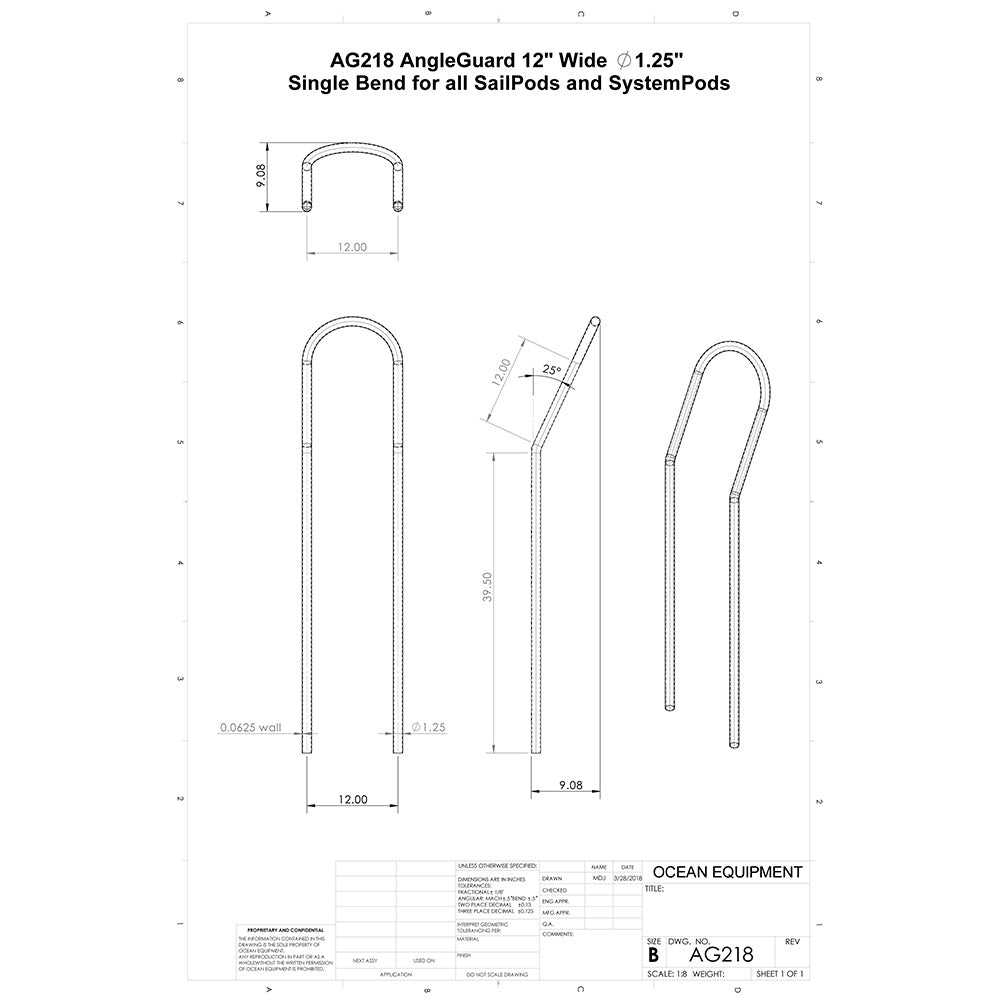 NavPod AG218 12" Wide AngleGuard - Single Bend - 1.25" Diameter_Additional1