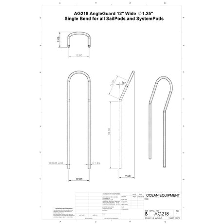 NavPod AG218 12" Wide AngleGuard - Single Bend - 1.25" Diameter_Additional1