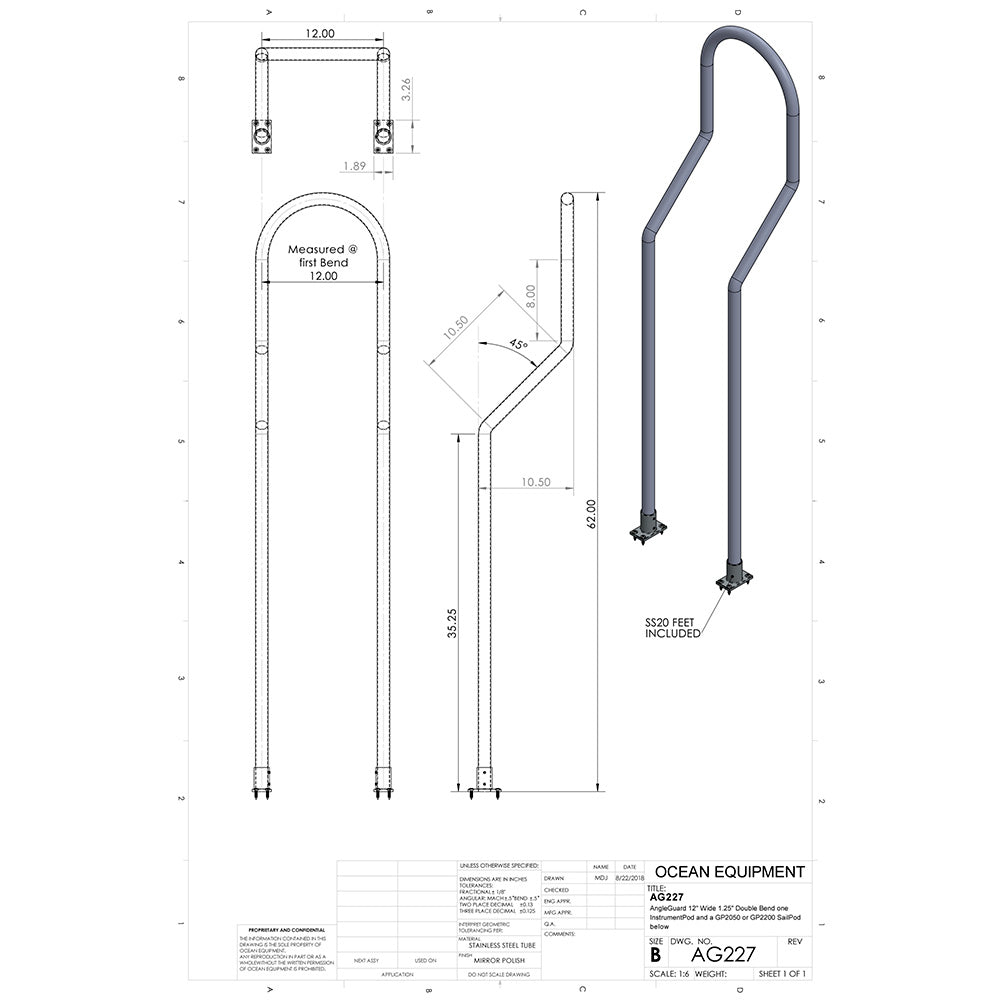 NavPod AG227 12" Wide AngleGuard - Double Bend - 1.25" Diameter_Additional1