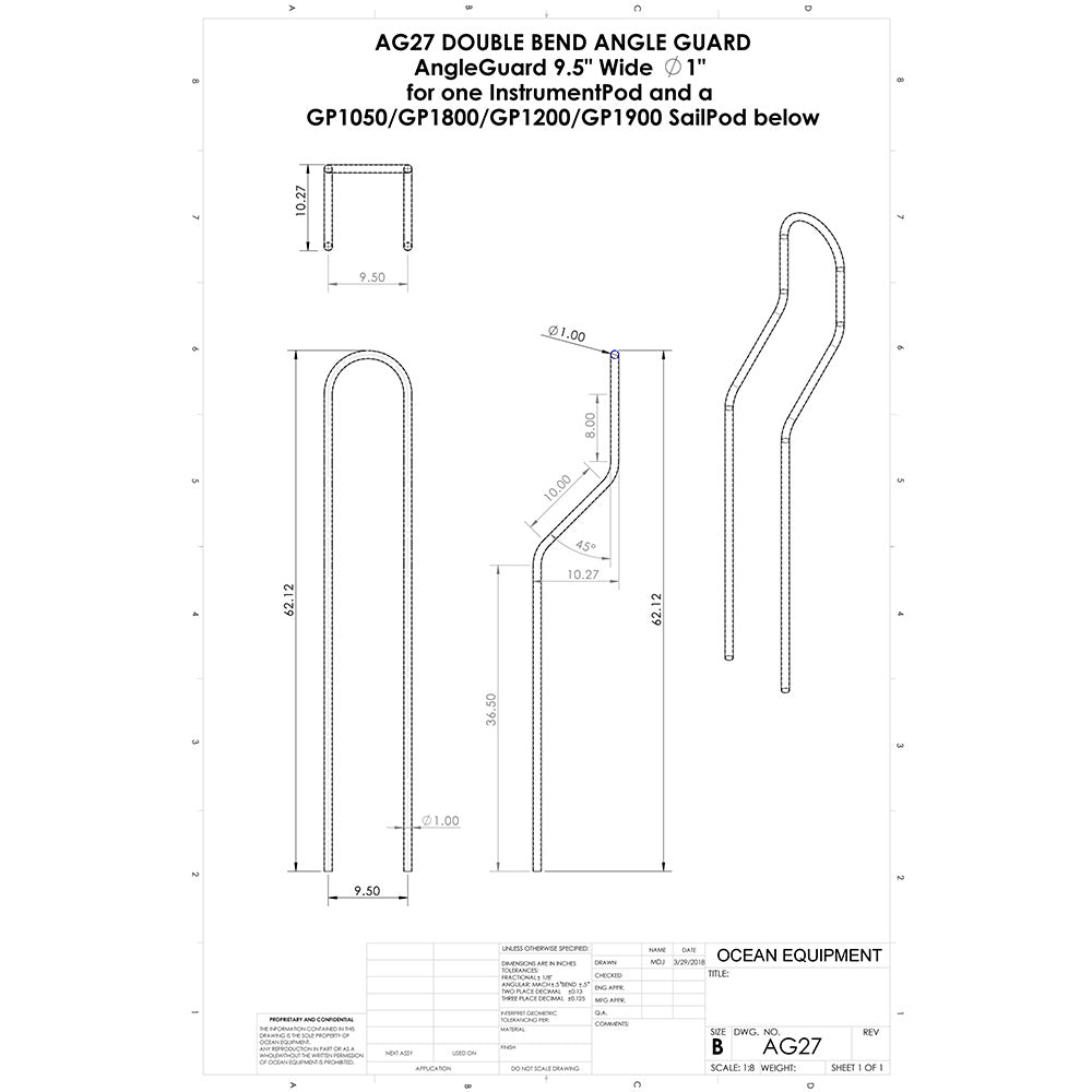 NavPod AG27 9.5" Wide AngleGuard - Double Bend - 1" Diameter_Additional1