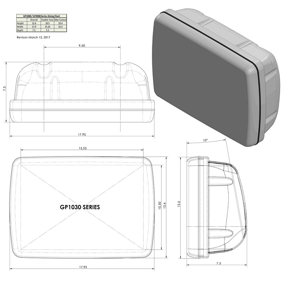 NavPod GP1032 SailPod Precut f/Garmin GPSMAP 6012 & 6212 f/9.5" Guard_Additional1