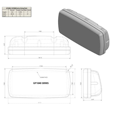 NavPod GP1040-10 SystemPod Pre-Cut f/Garmin echoMAP 92sv/93sv / 94sv/95sv Wide Guard_Additional1