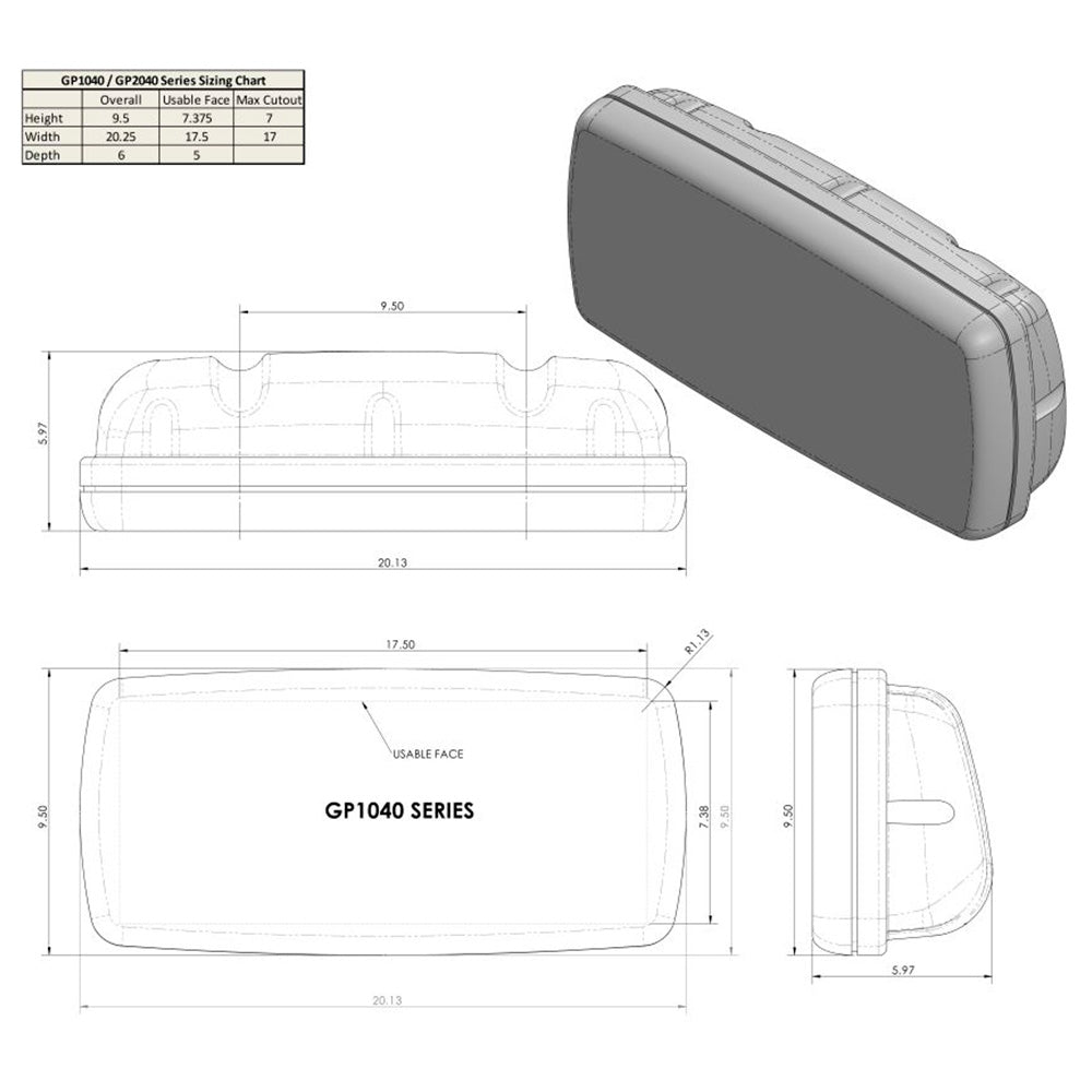 NavPod GP1040-19 SystemPod Pre-Cut f/Raymarine ES97/ES98 & One Instrument f/9.5" Wide Guard_Additional1