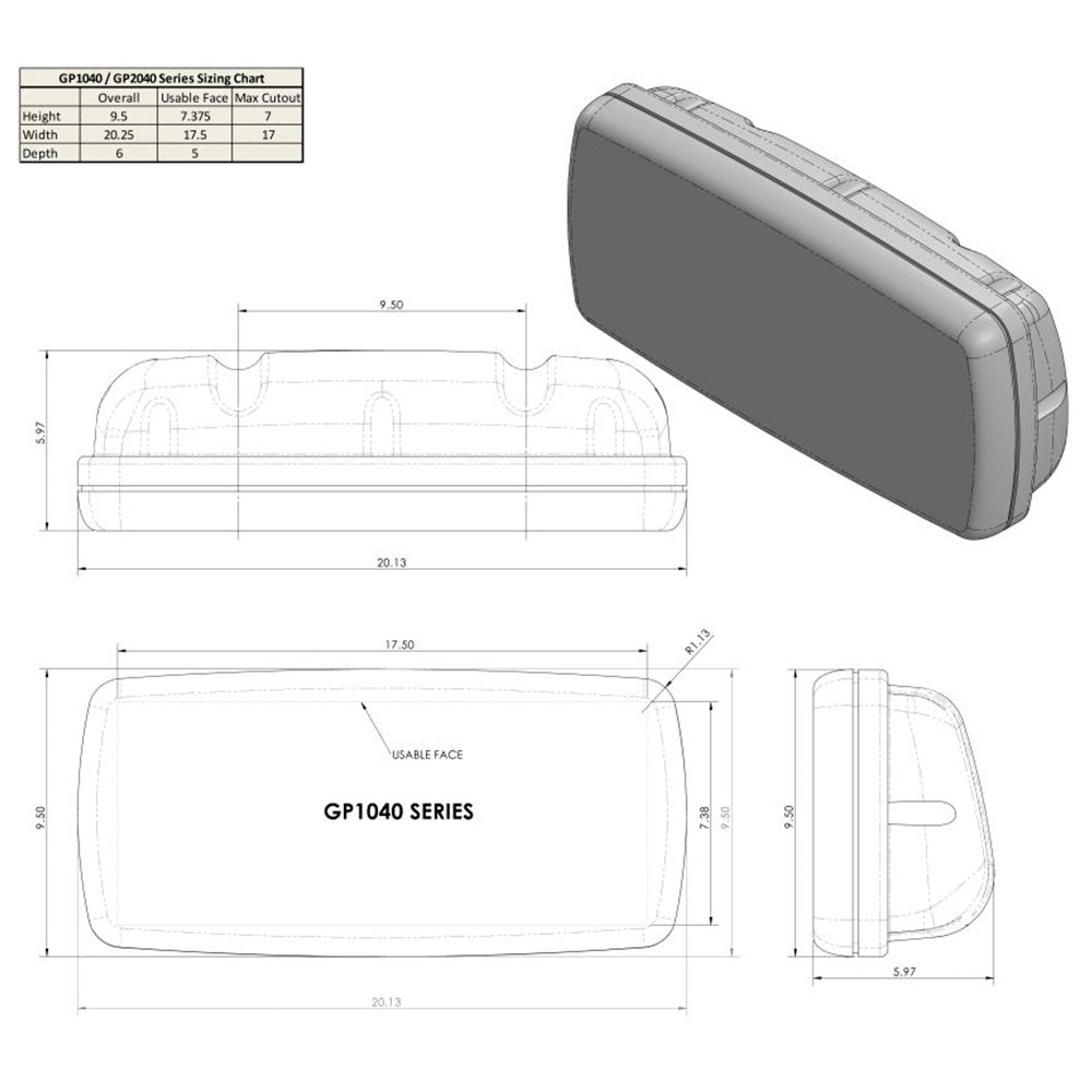 NavPod GP1040-22 SystemPod Pre-Cut f/Raymarine ES97/ES98 & Space On The Left f/9.5 Wide Guard_Additional1