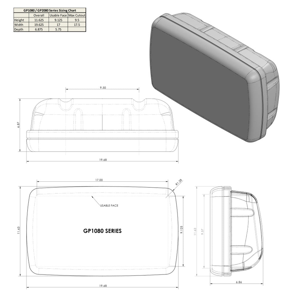 NavPod GP1080-13 SystemPod Pre-Cut f/Simrad NSS9 evo2 or B&G Zeus2 9 & 2 Wide Guard_Additional1