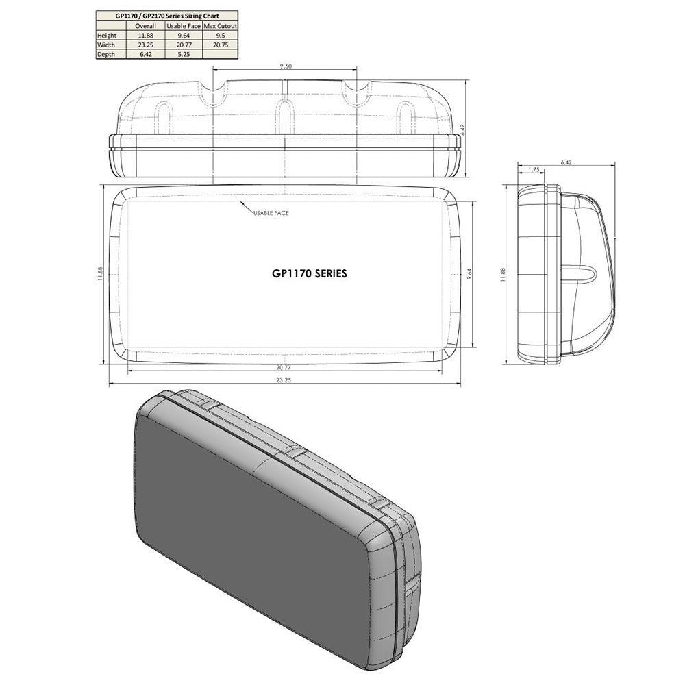 NavPod GP1170-05 SystemPod Pre-Cut f/Raymarine es127/es128 & 2 Instruments f/9.5" Wide Guard_Additional1