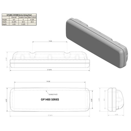 NavPod GP1401 InstrumentPod Pre-Cut f/4 Instruments f/9.5" Wide Guard_Additional1