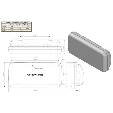 NavPod GP1500-16 SystemPod Pre-Cut f/Simrad NSS7 evo/B&G Zeus7 & 1 Instrument f/9.5" Wide Guard_Additional1