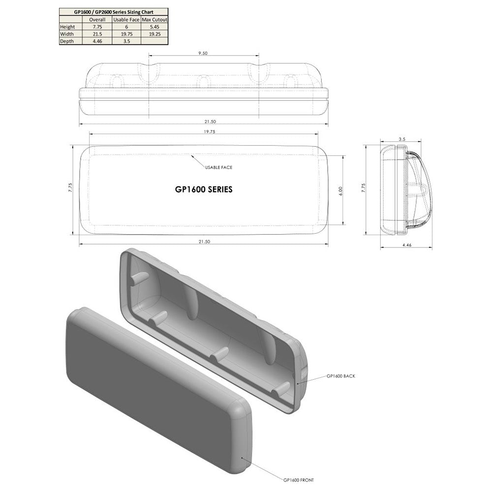 NavPod GP1608 SystemPod Pre-Cut f/Simrad GO7/B&G Vulcan 7 & 2 Instruments f/9.5 Wide Guard_Additional1