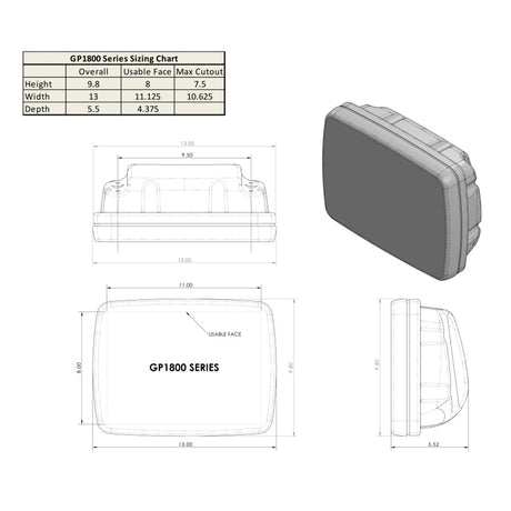 NavPod GP1800-07 SailPod Pre-Cut f/Raymarine AXIOM 9 f/9.5" Wide Guard_Additional1