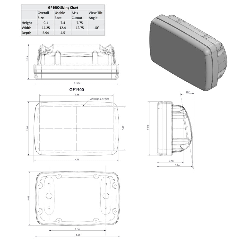 NavPod GP1900-06 SailPod Pre-Cut f/ Simrad NSS9 evo3 / B&G Zeus3 9_Additional1