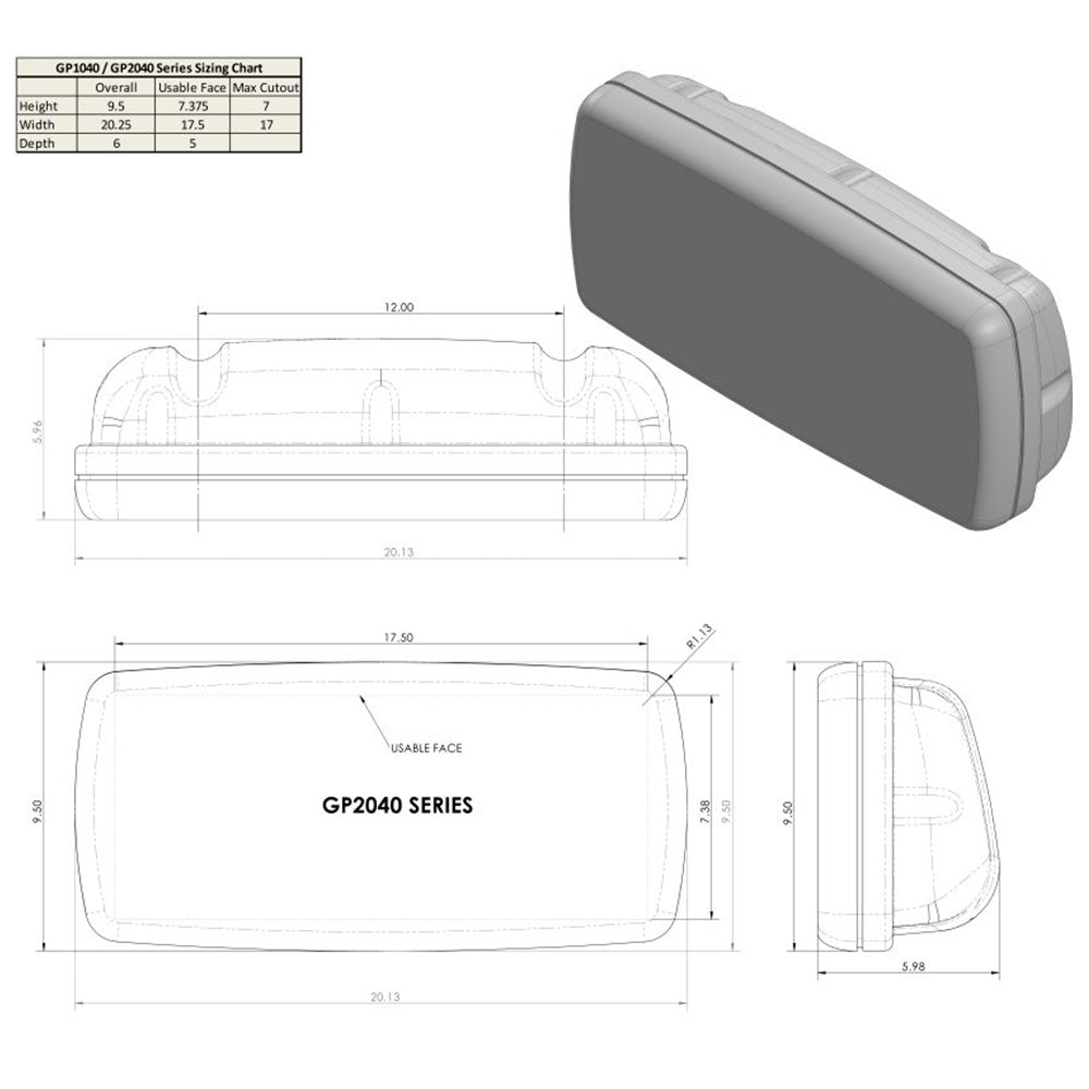 NavPod GP2040-11 SystemPod Pre-Cut f/Garmin 8008/8208 & 1 Instrument f/12" Wide Guard_Additional1