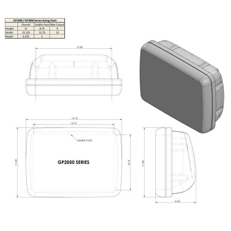 NavPod GP2050-10 SailPod Pre-Cut f/Simrad NSE8 or B&G Zeus Z8 f/12" Wide Guard_Additional1