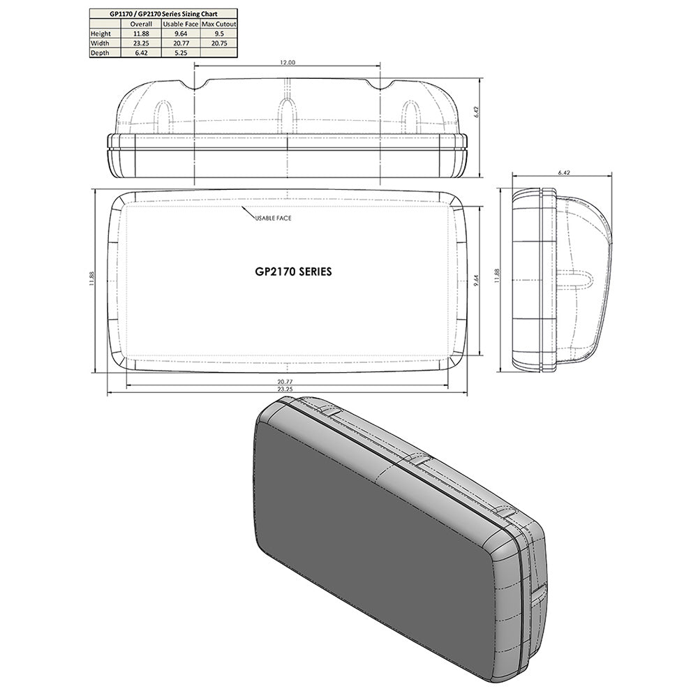 NavPod GP2170-05 SystemPod Pre-Cut f/Raymarine es127/es128 & 2 Instruments f/12" Wide Guard_Additional1