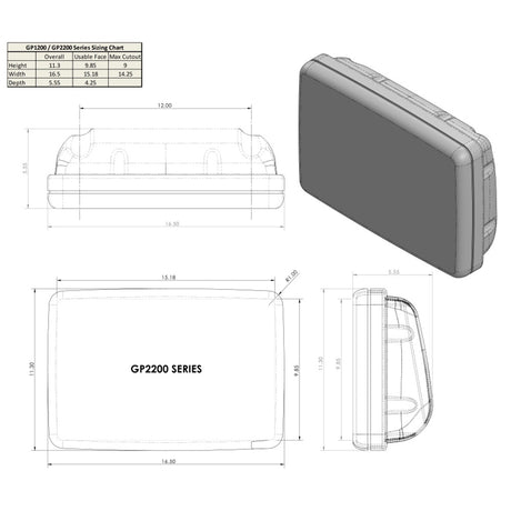 NavPod GP2200-12 SailPod Pre-Cut f/Garmin 7412 / 7412xsv / 7612 / 7612xsv f/12" Wide Guard_Additional1