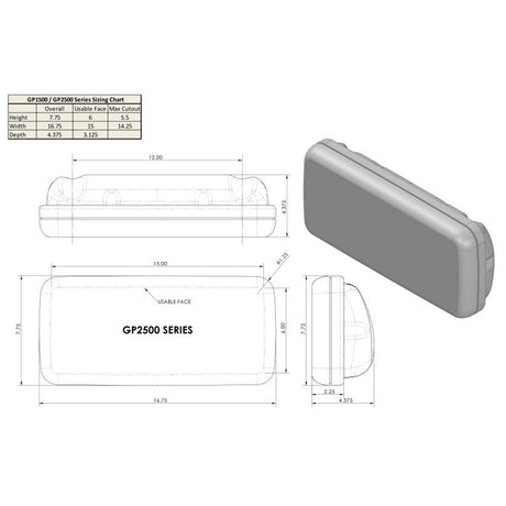 NavPod GP2500-16 SystemPod Pre-Cut f/Simrad NSS7 evo2/B&G Zeus2 7 & 1 Instrument f/12" Wide Guard_Additional1