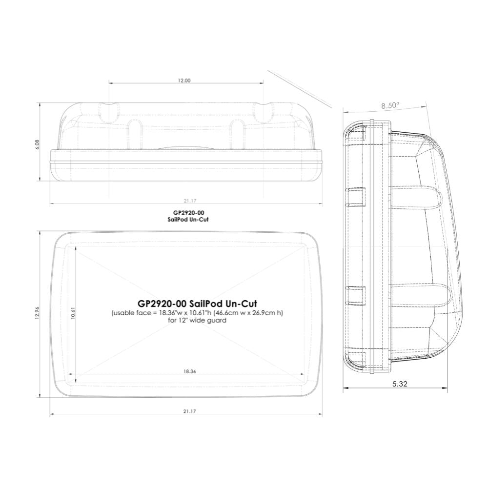 Navpod SystemPod Pre-Cut for Furuno GP1871F and extra space on the left for 12" wide guard_Additional1