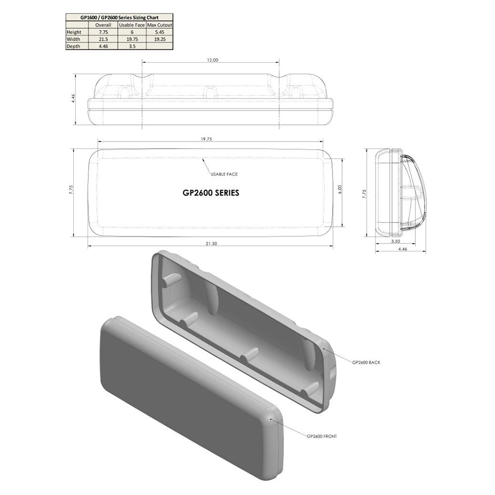 NavPod GP2600-11 SystemPod Pre-Cut f/Simrad NSS7/B&G Zeus Touch 7 & 2 Instruments f/12" Wide Guard_Additional1