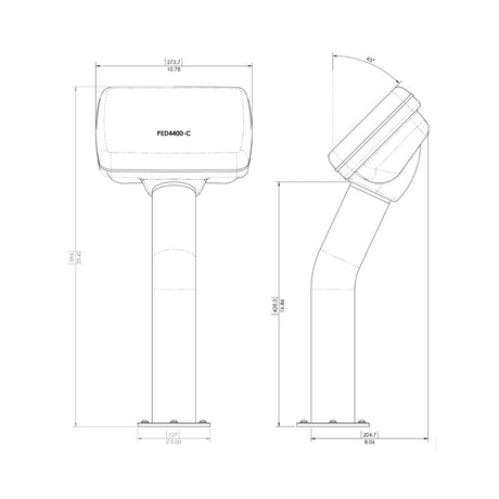 Navpod PedestalPod 45&#176; Pre-Cut for Simrad GO7-XSR,GO7-XSE / B&G VULCAN7R (With Radar) (Carbon S_Additional1