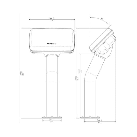 Navpod PedestalPod 45&#176; Pre-Cut for Garmin GPSMAP 942xs / 942 / 922xs / 922 (GPSMAP 9x2 Series)_Additional1