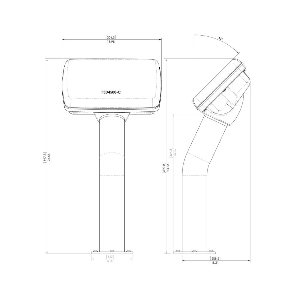 Navpod PedestalPod 45&#176; Pre-Cut for Simrad NSS7 evo3 / B&G Zeus3 7 / Mercury VesselView 703 (Car_Additional1