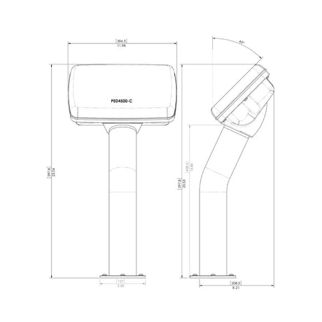 Navpod PedestalPod 45&#176; Pre-Cut for Simrad NSS7 evo3 / B&G Zeus3 7 / Mercury VesselView 703 (Car_Additional1