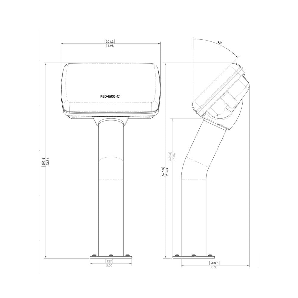 Navpod PedestalPod 45&#176; Pre-Cut for Garmin echoMAP PLUS 72sv / 73sv / 74sv / 75sv / 72cv / 73cv_Additional1