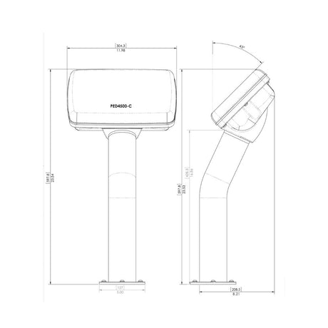 Navpod PedestalPod 45&#176; Pre-Cut for Garmin echoMAP PLUS 72sv / 73sv / 74sv / 75sv / 72cv / 73cv_Additional1