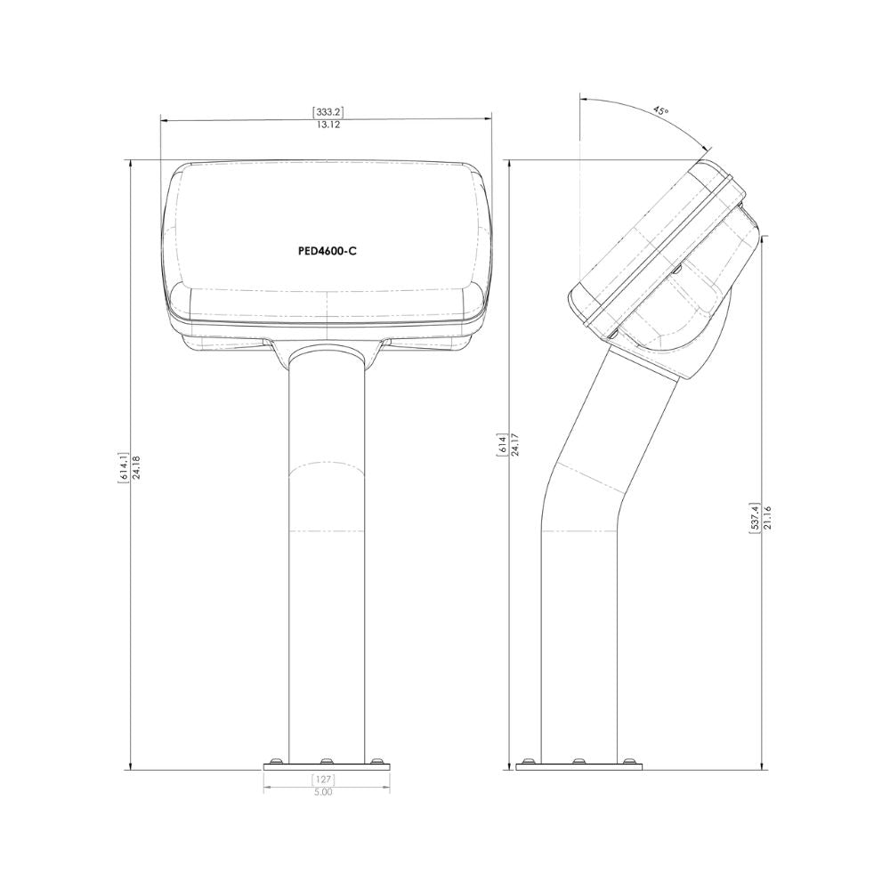 Navpod PedestalPod 45&#176; Pre-Cut for Garmin echoMAP PLUS 92sv / 93sv / 94sv / 95sv (Carbon Series_Additional1