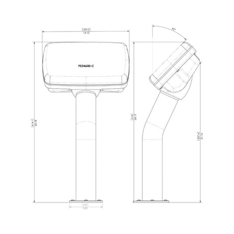 Navpod PedestalPod 45&#176; Pre-Cut for Garmin echoMAP PLUS 92sv / 93sv / 94sv / 95sv (Carbon Series_Additional1