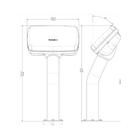 Navpod PedestalPod 45&#176; Pre-Cut for Garmin STRIKER PLUS + 9sv (Carbon Series)_Additional1