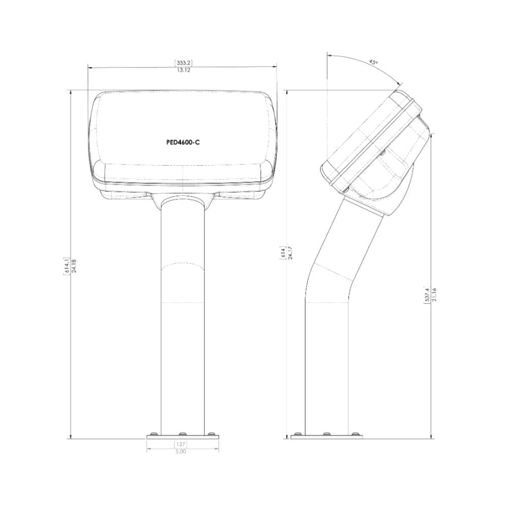 Navpod PedestalPod 45&#176; Pre-Cut for Furuno GP1971F 9" Multi Touch GPS / Chartplotter / Fish Find_Additional1