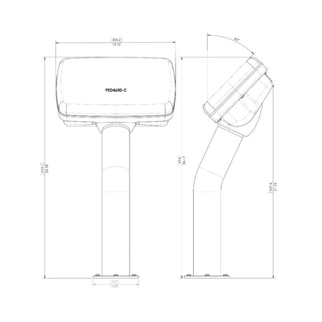 Navpod PedestalPod 45&#176; Pre-Cut for Furuno GP1971F 9" Multi Touch GPS / Chartplotter / Fish Find_Additional1