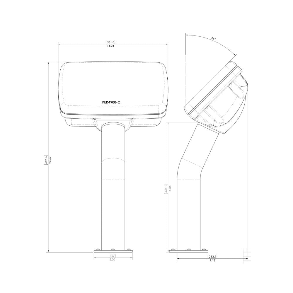 Navpod PedestalPod 45&#176; Pre-Cut for Humminbird SOLIX 10 (Carbon Series)_Additional1