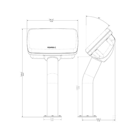 Navpod PedestalPod 45&#176; Pre-Cut for Humminbird SOLIX 10 (Carbon Series)_Additional1