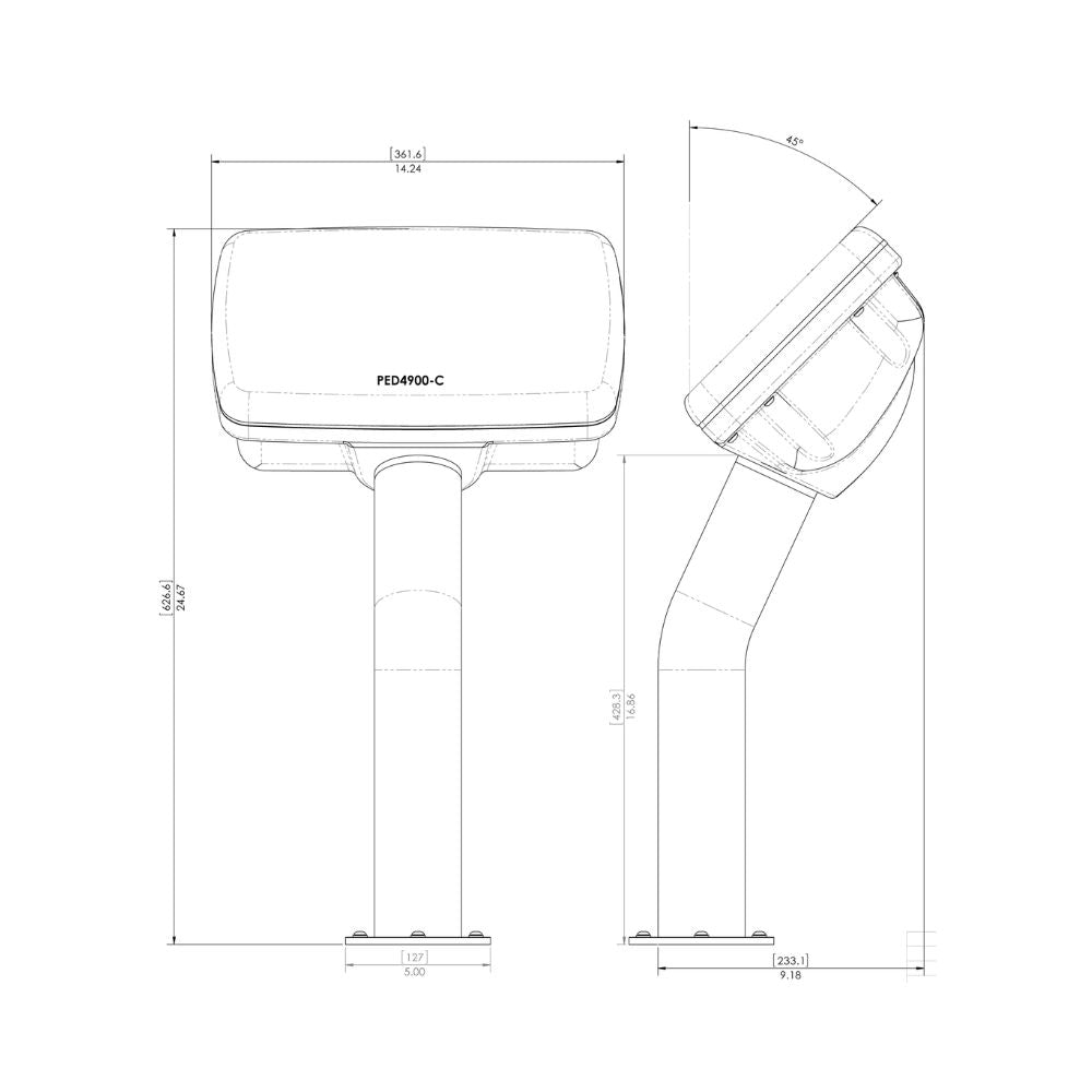 Navpod PedestalPod 45&#176; Pre-Cut for Garmin echoMAP Ultra 100 Series 102sv / 106sv (Carbon Series_Additional1