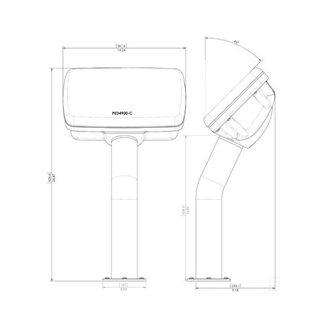 Navpod PedestalPod 45&#176; Pre-Cut for Garmin echoMAP Ultra 100 Series 102sv / 106sv (Carbon Series_Additional1