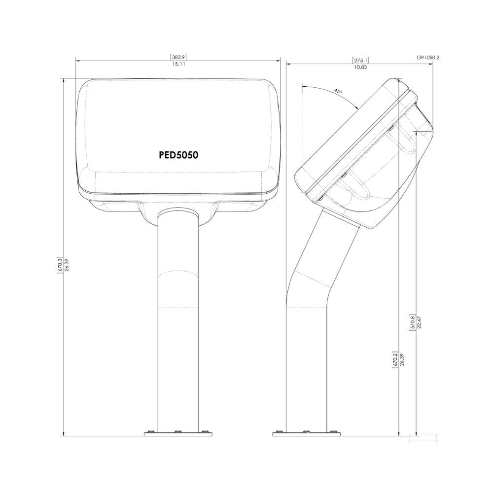 Navpod PedestalPod 45&#176; Pre-Cut for Garmin GPSMAP 8412xsv / 8612xsv (Carbon Series)_Additional1