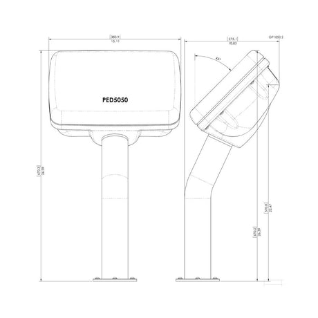 Navpod PedestalPod 45&#176; Pre-Cut for Garmin GPSMAP 8412xsv / 8612xsv (Carbon Series)_Additional1