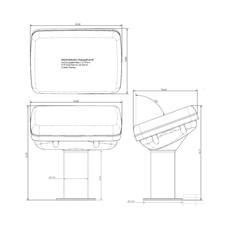 Navpod PedestalPod 70&#176; Pre-Cut for Raymarine AXIOM 12 (Carbon Series)_Additional1