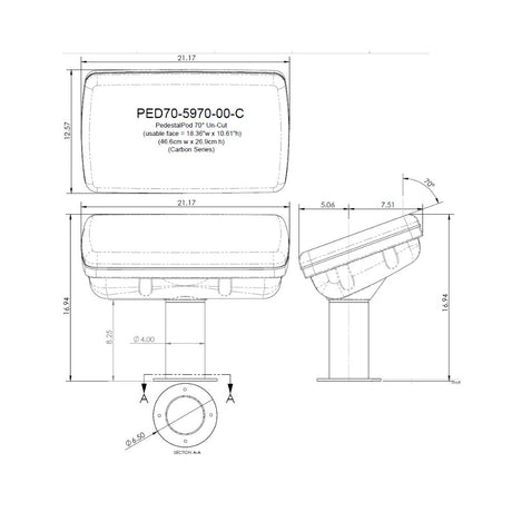 Navpod PedestalPod 70&#176; Pre-Cut for Furuno NavNet TZtouch2 15" (TZTL15F) Multi Touch MFD (Carbon_Additional1