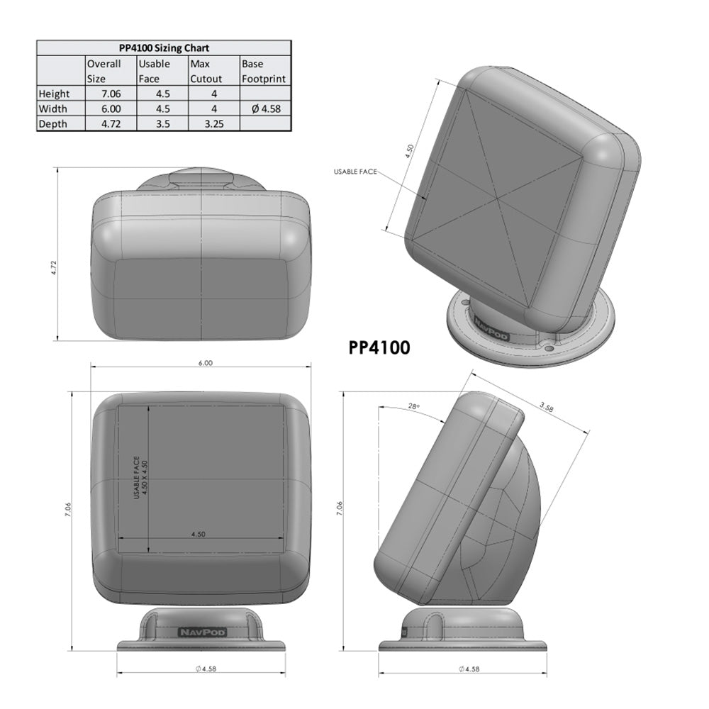 NavPod PowerPod Pre-Cut f/1 Simrad IS42 / B&G Triton2/AP44 Square Hole Instrument_Additional1